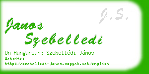 janos szebelledi business card